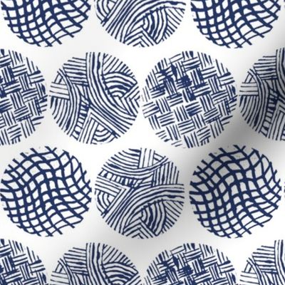 Navy Abstract Circle Blockprint