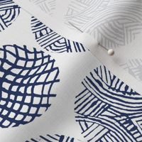 Navy Abstract Circle Blockprint