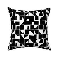 Black and White Geometric Abstract Tiles Small Scale