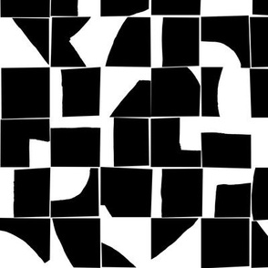 Black and White Geometric Abstract Tiles Small Scale