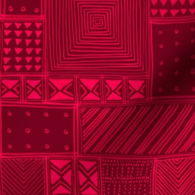African Red Tribal Mud Cloth