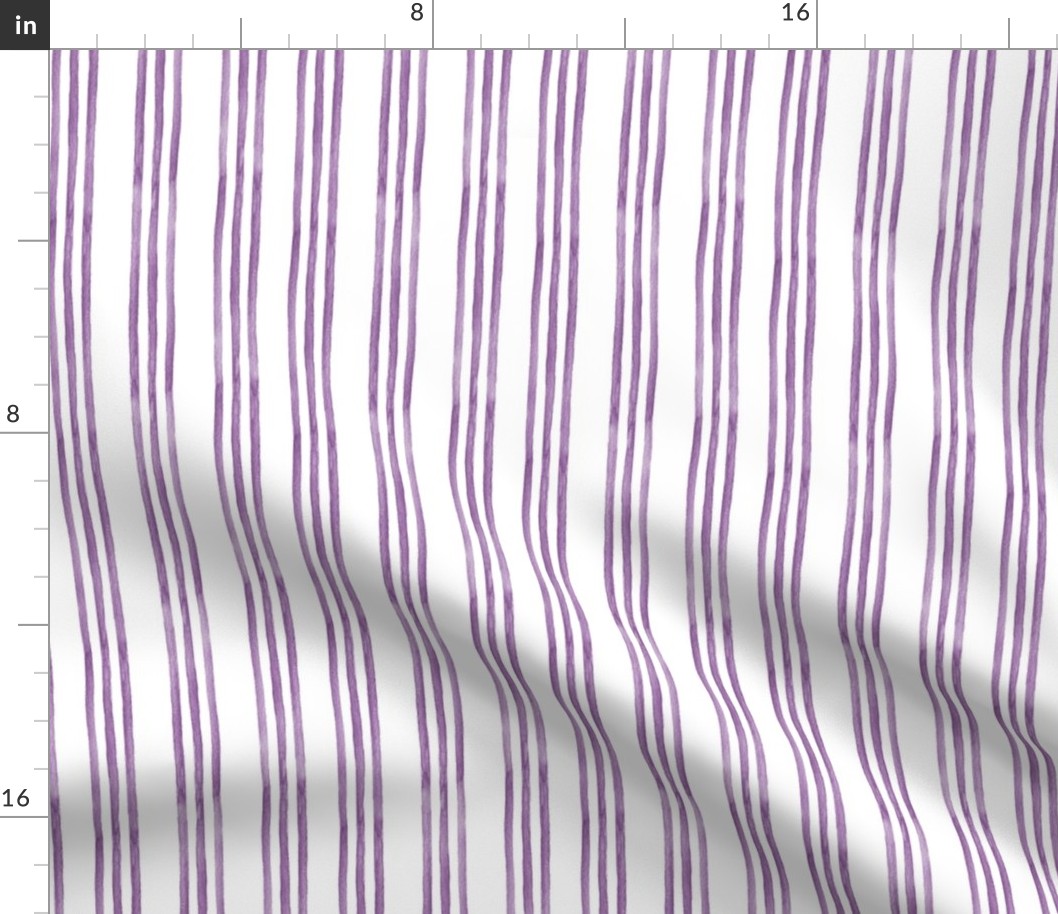 Purple and White Watercolor Stripes