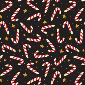 Festive Candy Canes-Black