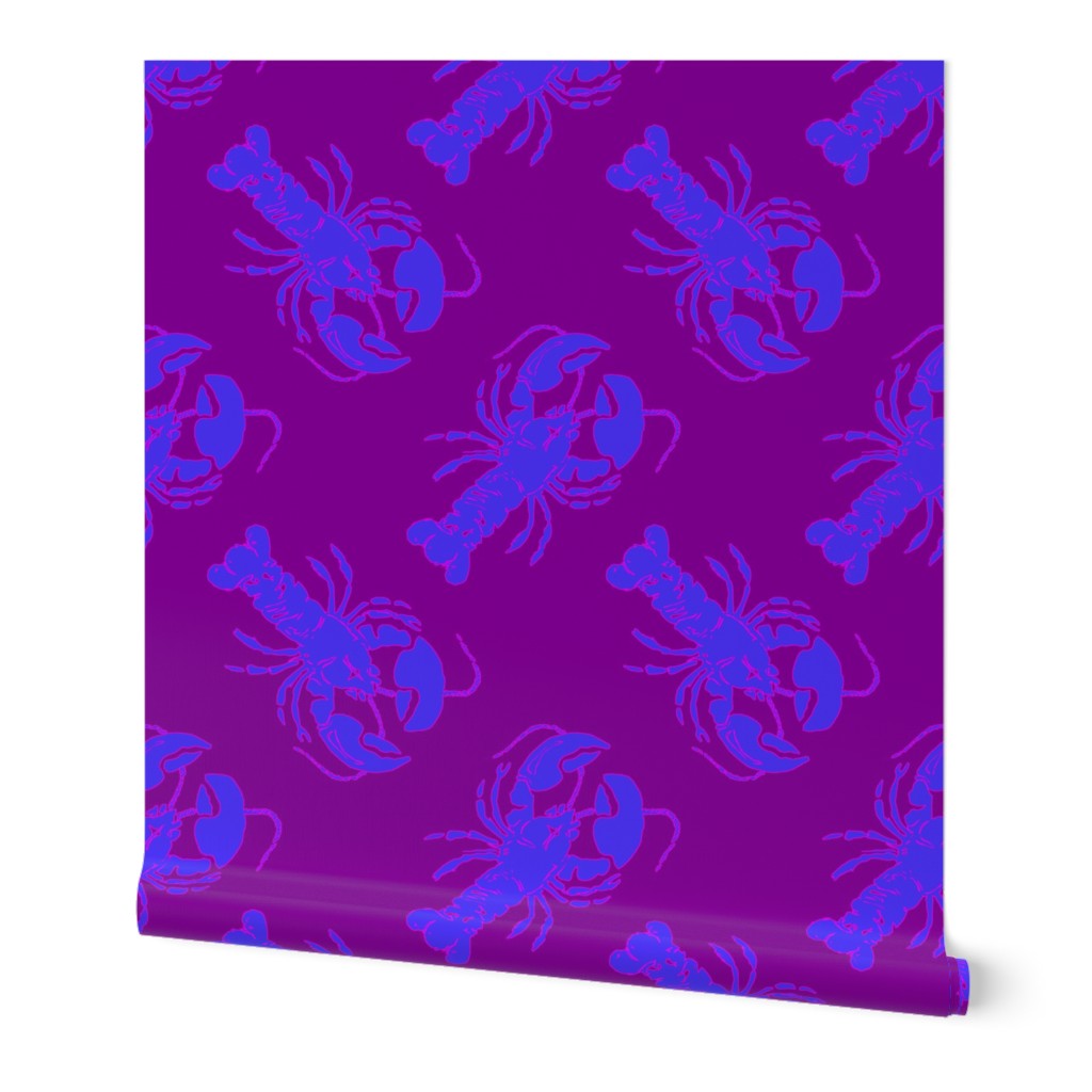 lobster blue on purple