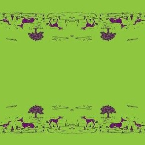 Bush_Hounds_&_magpie_Purple_on_Lime_for collars 1.5"or more