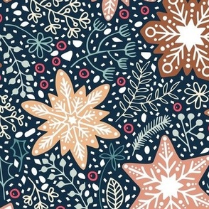 Gingerbread snowflakes / Christmas flowers