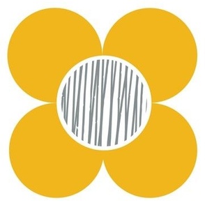 Mod-Flower-XLARGE YELLOW AND GREY