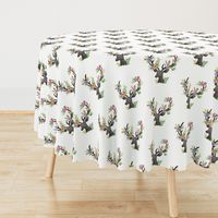 Deer w/ Floral Antlers - Purple Flowers Feathers Baby Girl Nursery Crib Sheets Bedding A