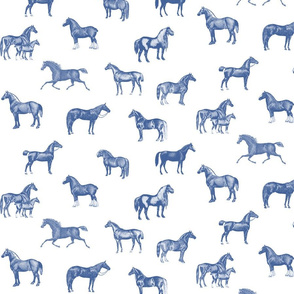 blue vintage horse