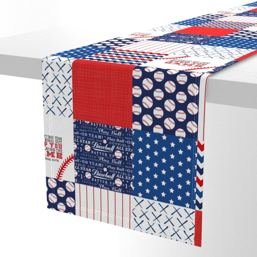 Baseball wholecloth Cheater Quilt