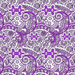Purple White Paisley