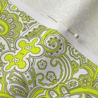 Yellow White Paisley