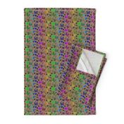 Rainbow Foliage Scattered on Brown Paper