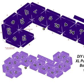 DIY XL D20 dice Plushy/bag Purple