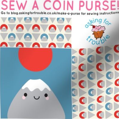 Kawaii Mt Fuji Coin Purse - Cut & Sew Pattern