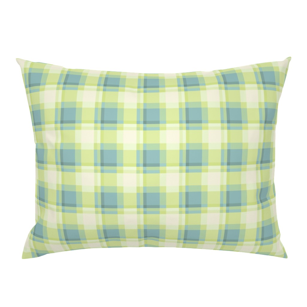 pistachio citrus cyan plaid