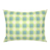 pistachio citrus cyan plaid