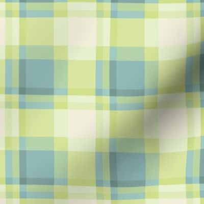 pistachio citrus cyan plaid