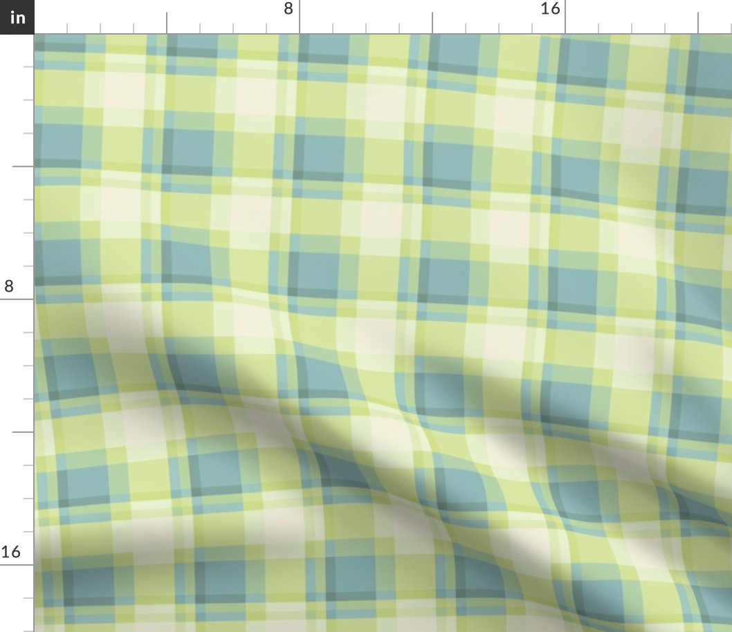 pistachio citrus cyan plaid