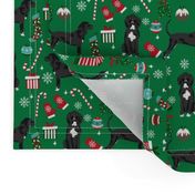 coonhound black and white christmas dog fabric stockings snowflakes green