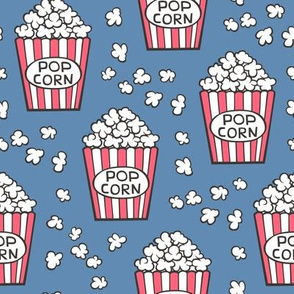 Popcorn on Dark Blue Navy