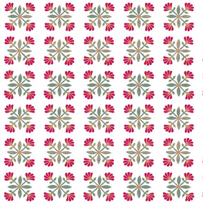 Otomi mexican rose magenta and sage with orange