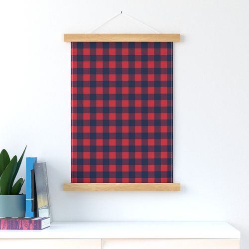 buffalo plaid - red & navy 1"