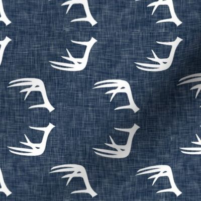 antlers on navy linen (90)