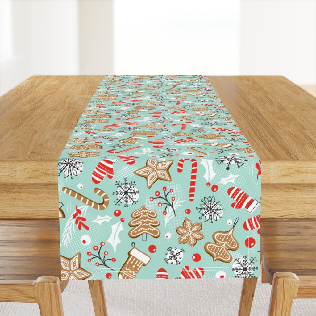 Gingerbread Dreams - Aqua Large Scale