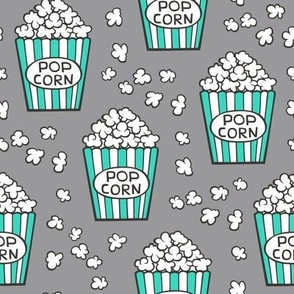 Popcorn Green on Grey