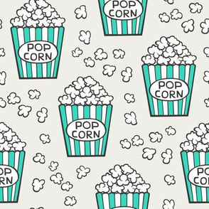 Popcorn Green on Cloud Grey