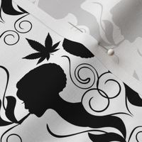 Smoking Silhouette - Cannabis Black & White