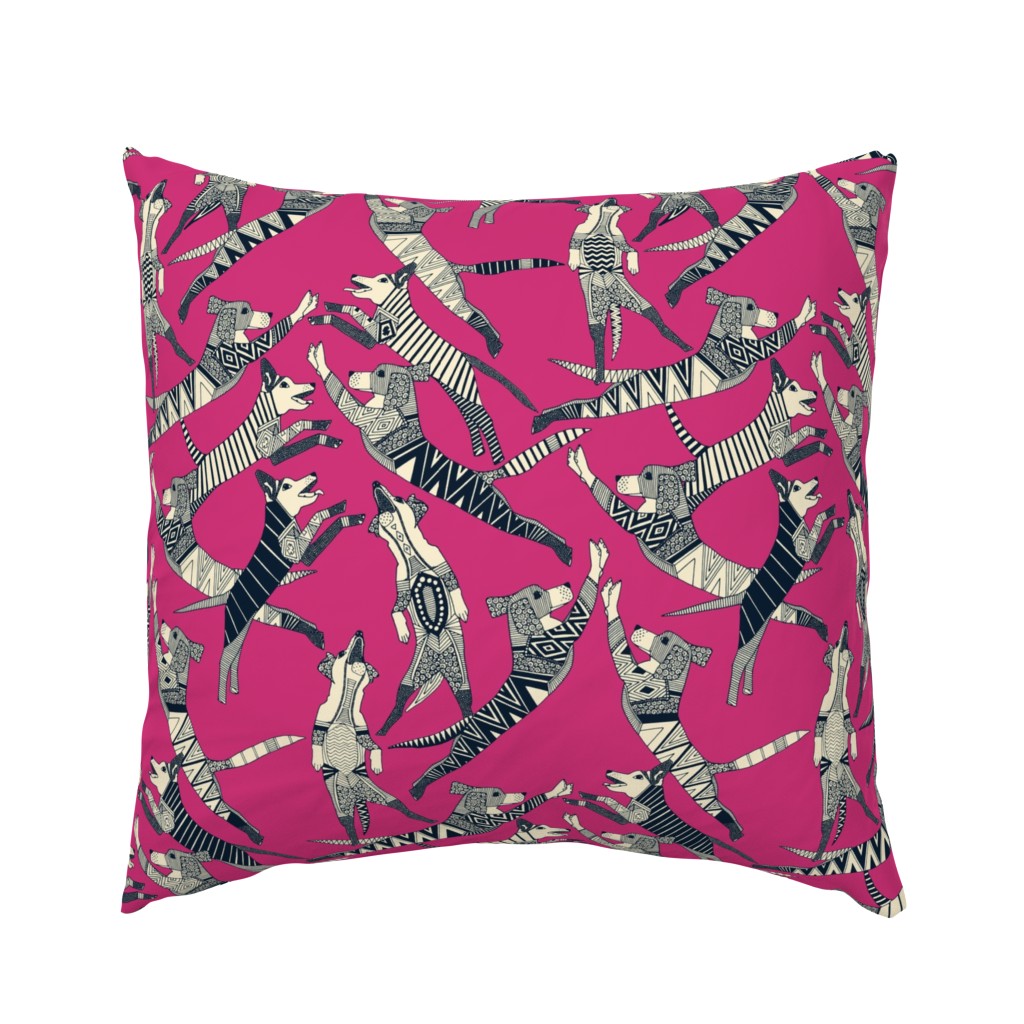 dog party indigo pink