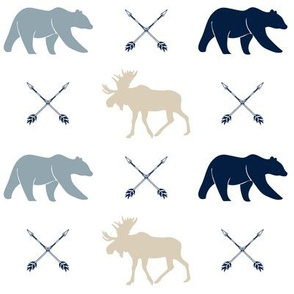  rustic woods - moose bear and arrows (white)