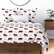 (jumbo scale) buffalo plaid - moose bear and arrows (white)