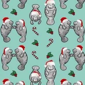 Merry Manatees Holding Hands