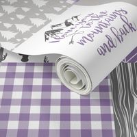 4.5in - To the mountains purple - wholecloth Cheater quilt 