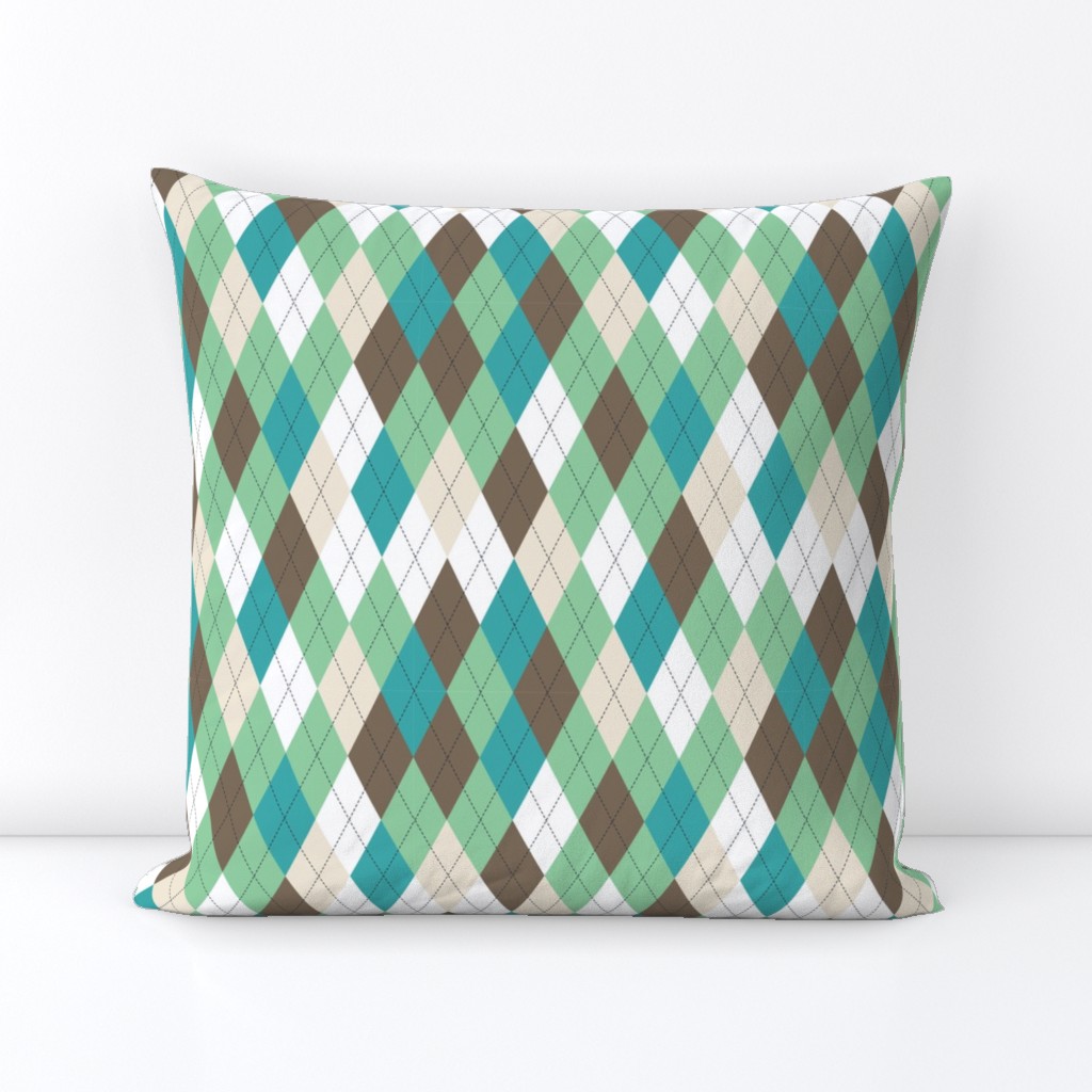 Argyle - Mint Brown