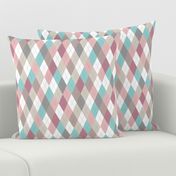 Argyle - Pastel Pink Brown