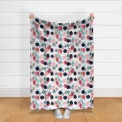 abstract expression dots (larger scale) blush coral mint navy painted painterly kids 