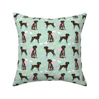 German Shorthair Pointer dod breed fabric rainbow unicorn pastel mint