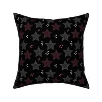 Twinkle twinkle little star cute baby nursery or christmas theme print in black white and pink night