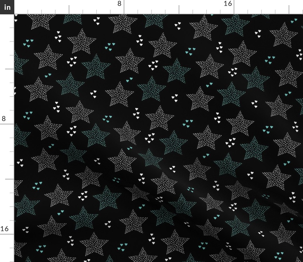 Twinkle twinkle little star cute baby nursery or christmas theme print in black white and blue night