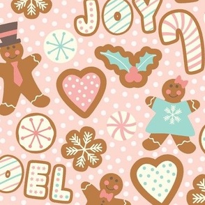 Merry Gingerbread pink christmas cookies