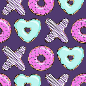 xo shaped donuts - multi on purple