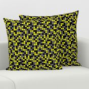 Medium Mosaic Squares in Black, Yellow, and Medium Gray