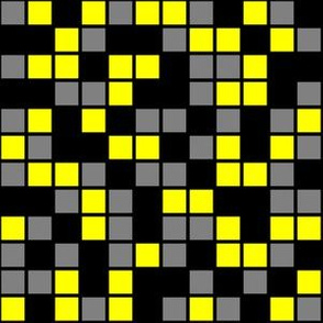 Medium Mosaic Squares in Black, Yellow, and Medium Gray