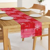 Christmas Words Collage Red Tea Towel