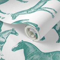 big horse wallpaper pattern green