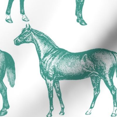 big horse wallpaper pattern green
